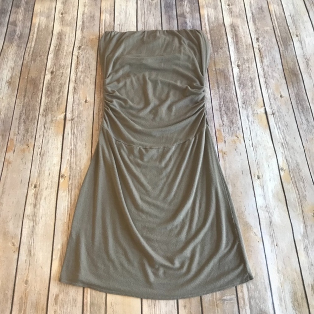 EUC Riller & Fount Taupe Tan Gray Strapless Dress